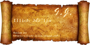 Illich Júlia névjegykártya